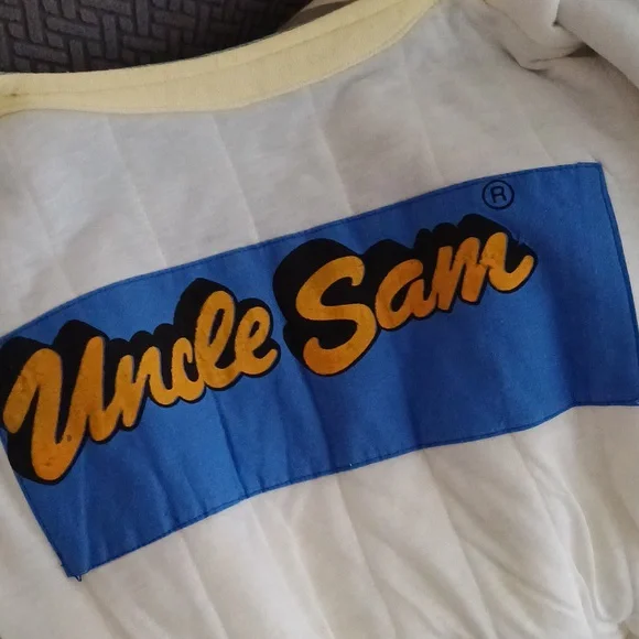 80s vintage Uncle Sam lifting bodybuilding gym streetwear vest L - Picture 6 of 14